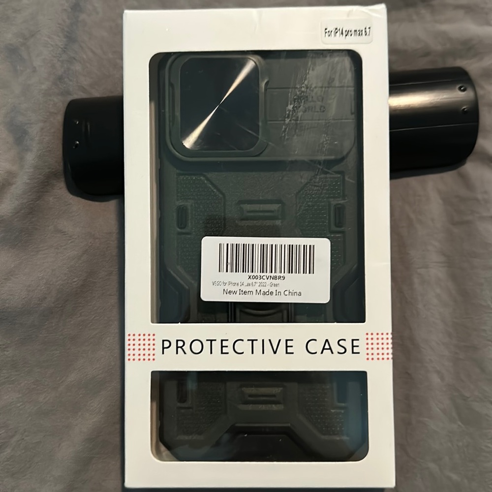 iPhone 14 Pro Max 6.7 protective cover with camera slide & kickstand-Green